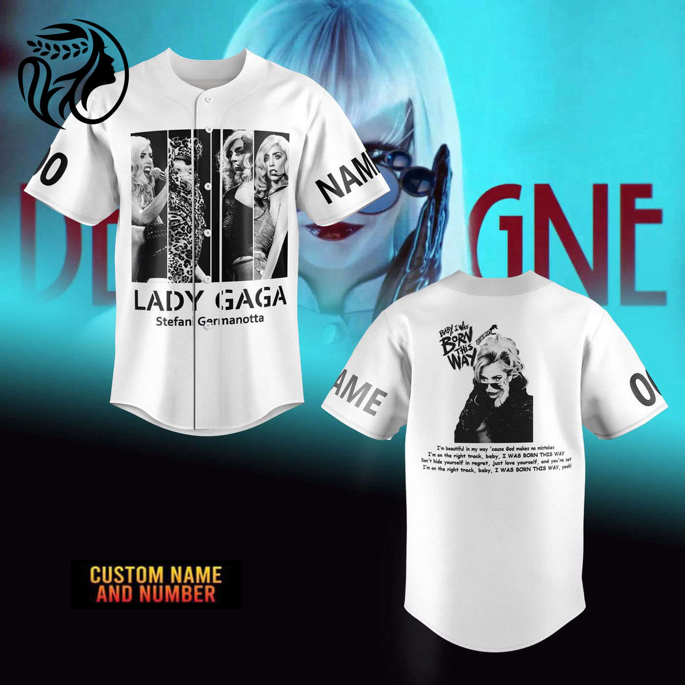 Lady Gaga Baseball Jersey For Men Women And Kids Gift