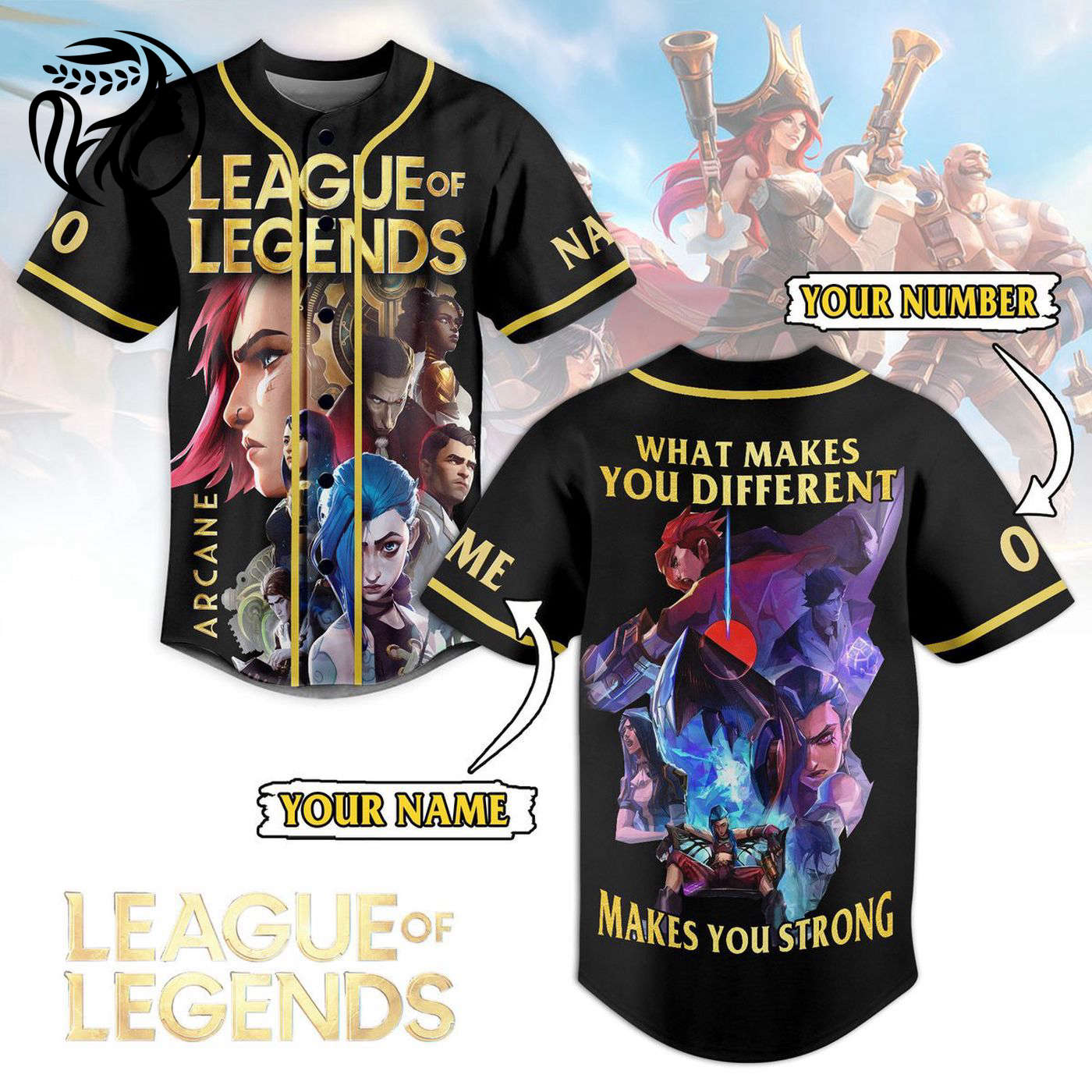 League of Legends Baseball Jersey For Men Women And Kids Gift
