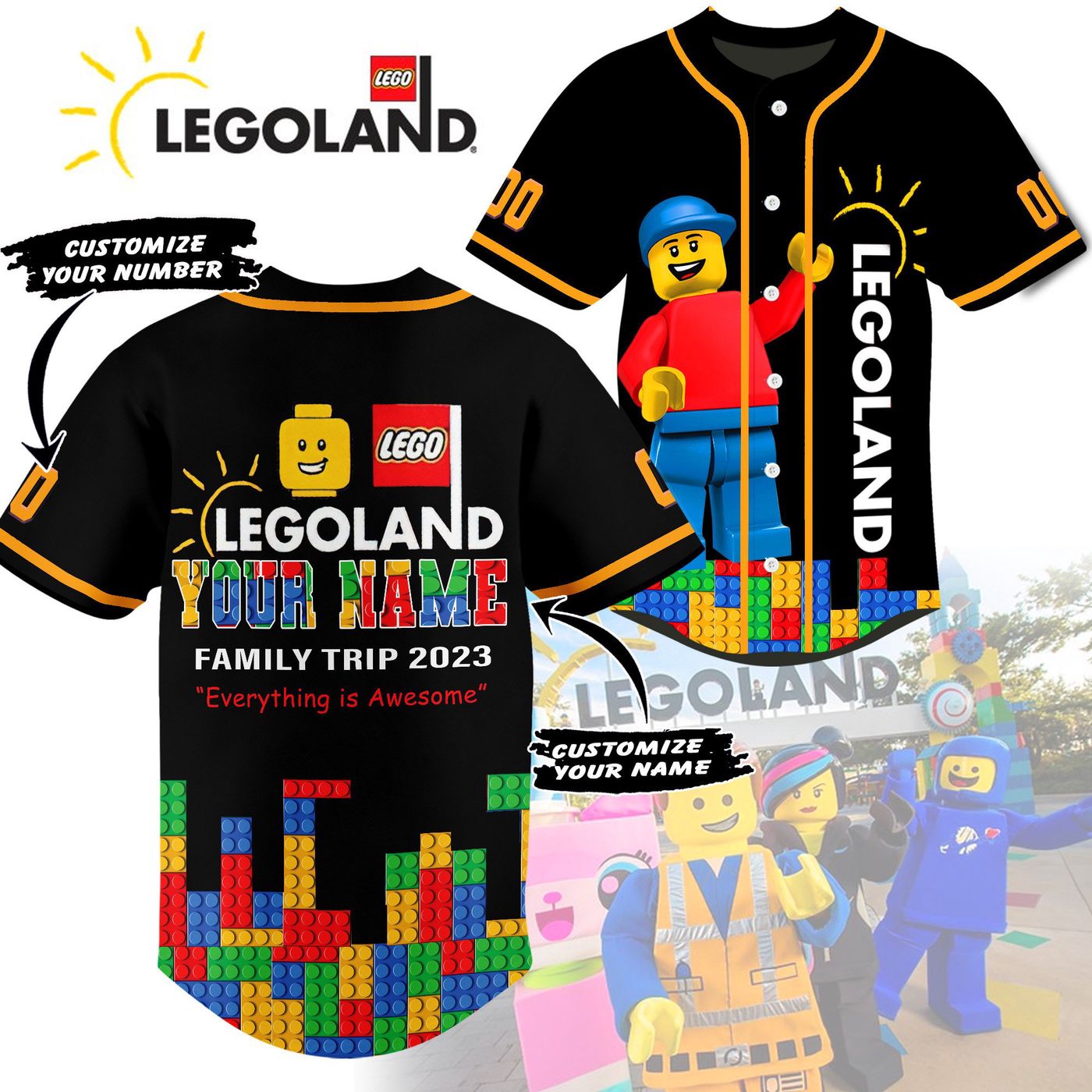 Legoland Baseball Jersey For Men Women And Kids Gift