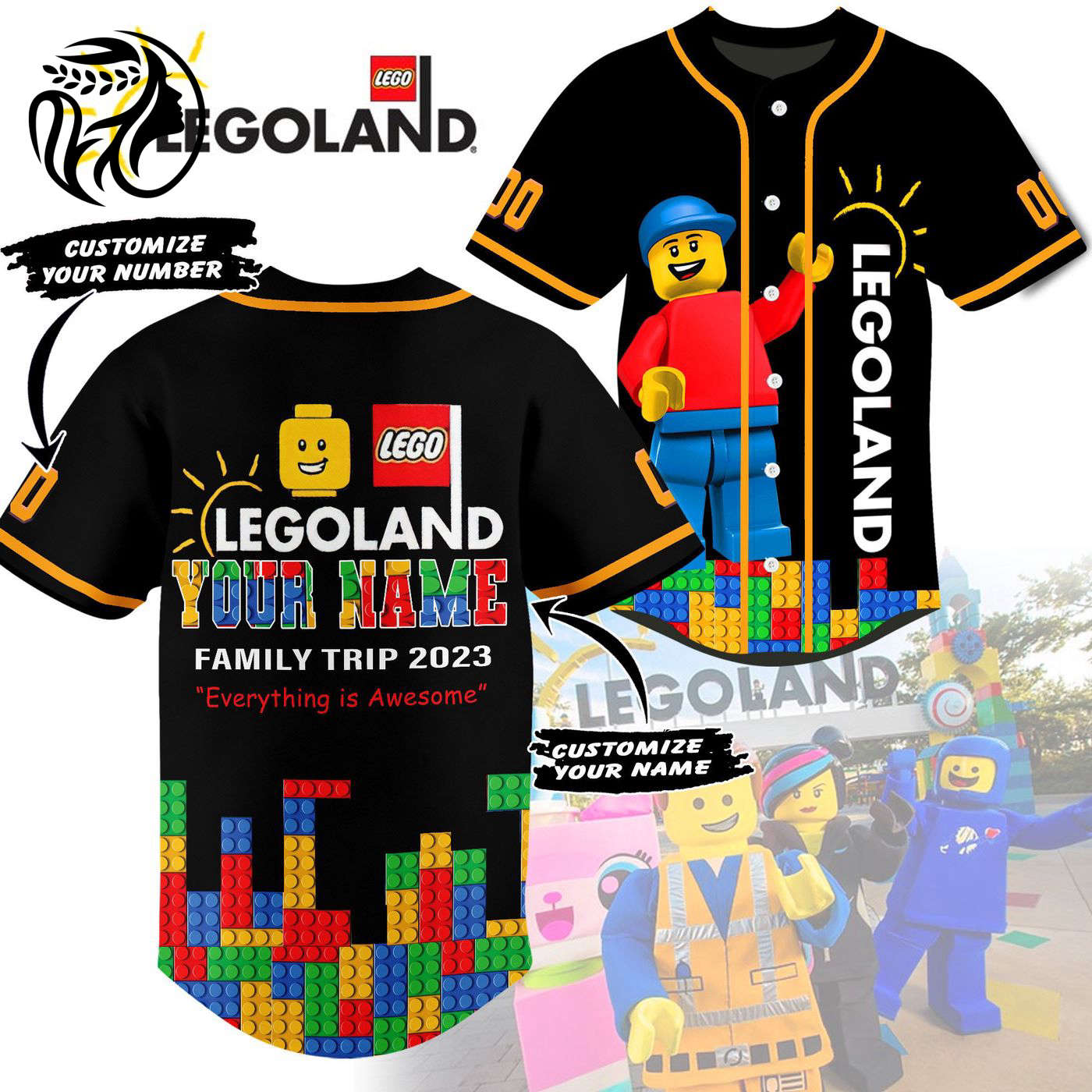Legoland Baseball Jersey For Men Women And Kids Gift