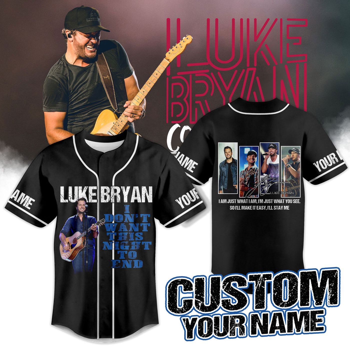 Luke Bryan Baseball Jersey For Men Women And Kids Gift