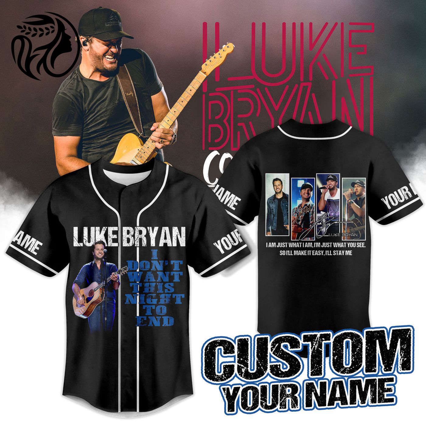 Luke Bryan Baseball Jersey For Men Women And Kids Gift