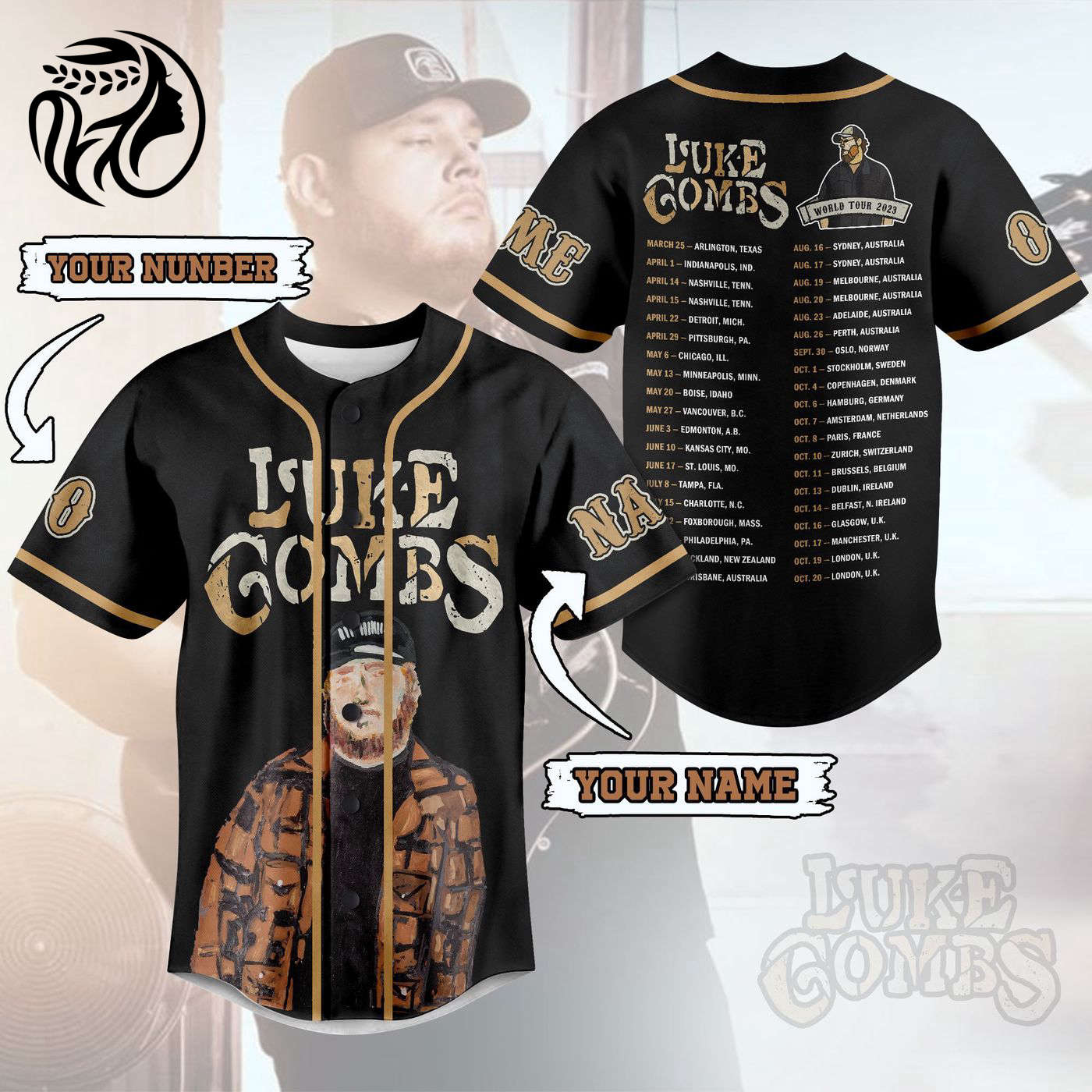 Luke Combs Baseball Jersey For Men Women And Kids Gift