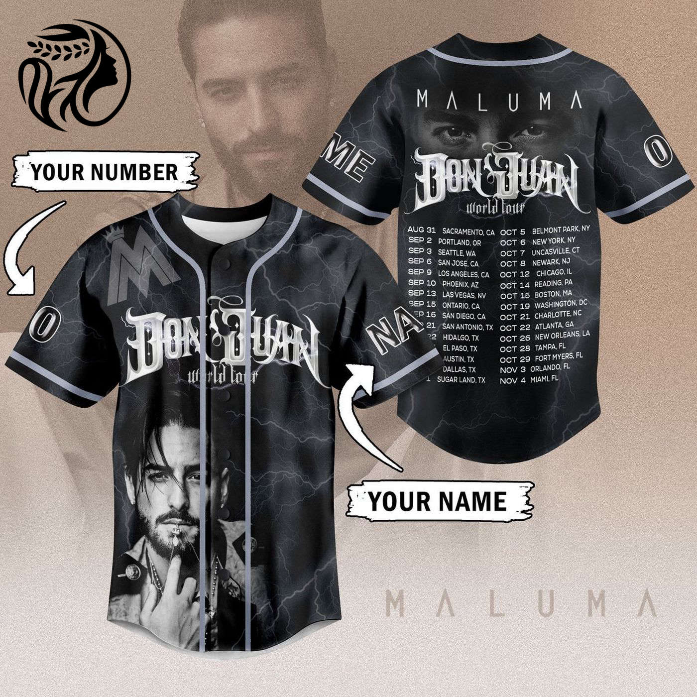 Maluma Baseball Jersey For Men Women And Kids Gift