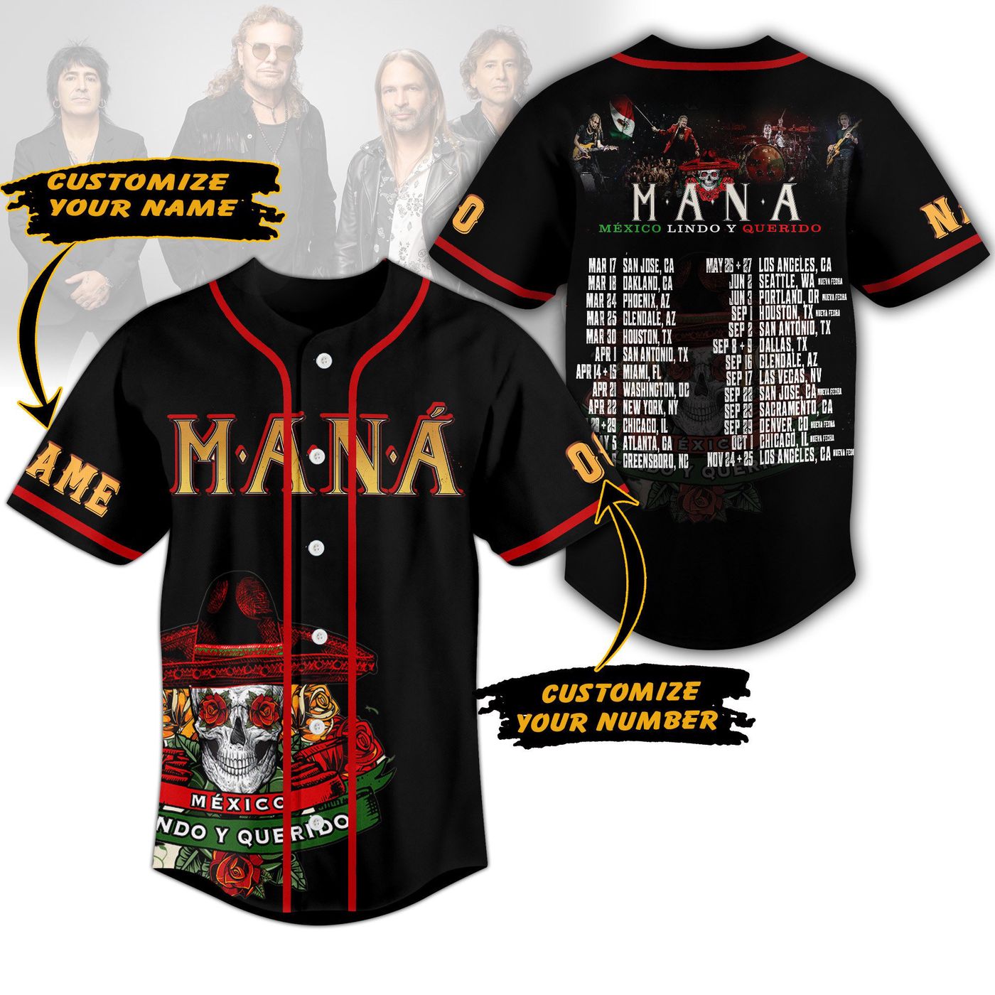 Mana Mexico Lindo Y Querido Baseball Jersey For Men Women And Kids Gift