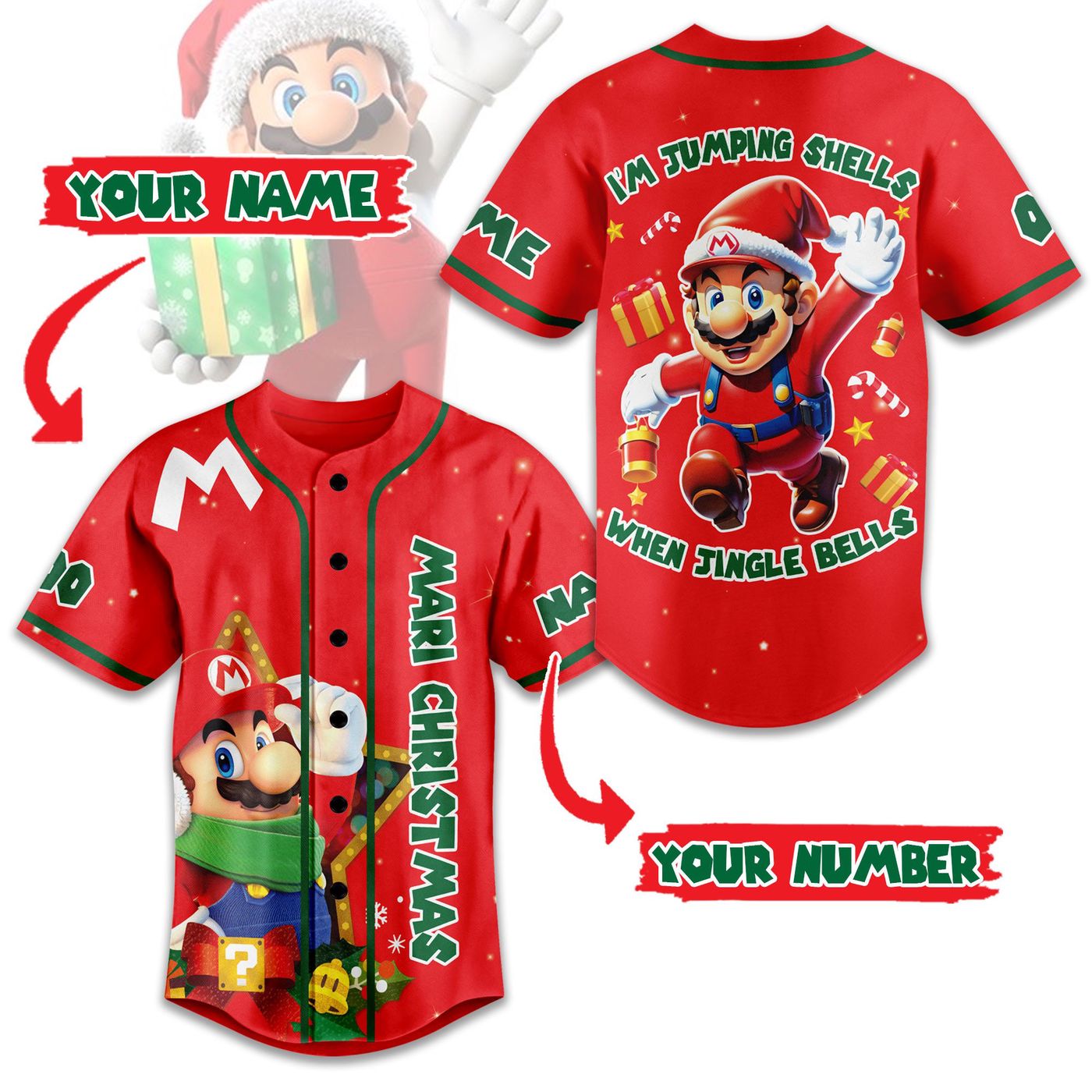 Mari Christmas Baseball Jersey For Men Women And Kids Gift