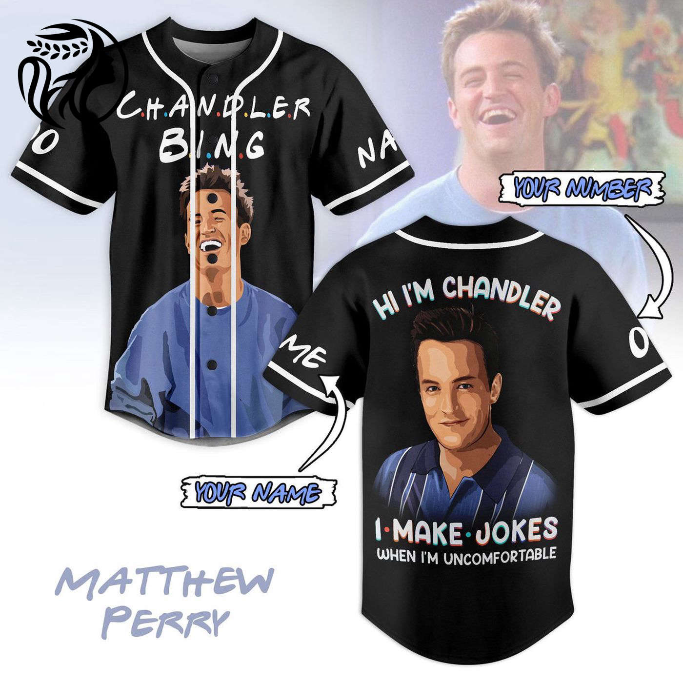 Matthew Perry Baseball Jersey For Men Women And Kids Gift
