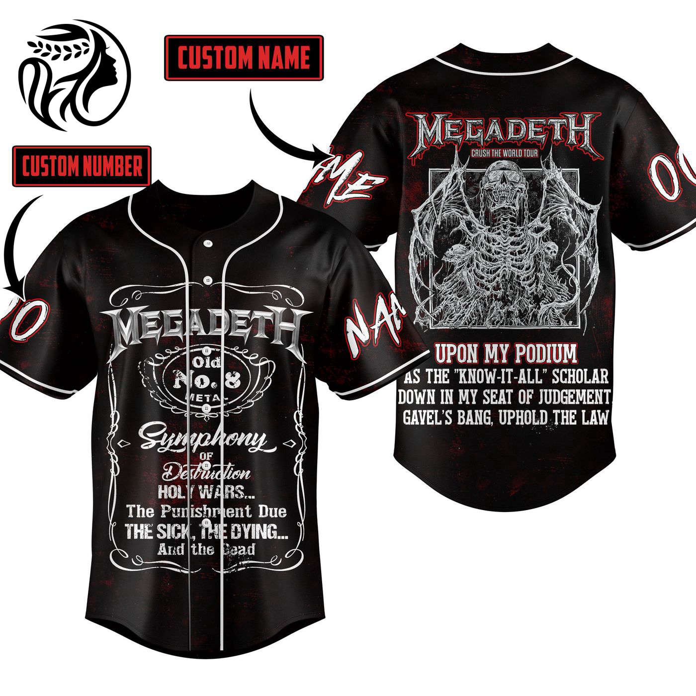 Megadeth Baseball Jersey For Men Women And Kids Gift