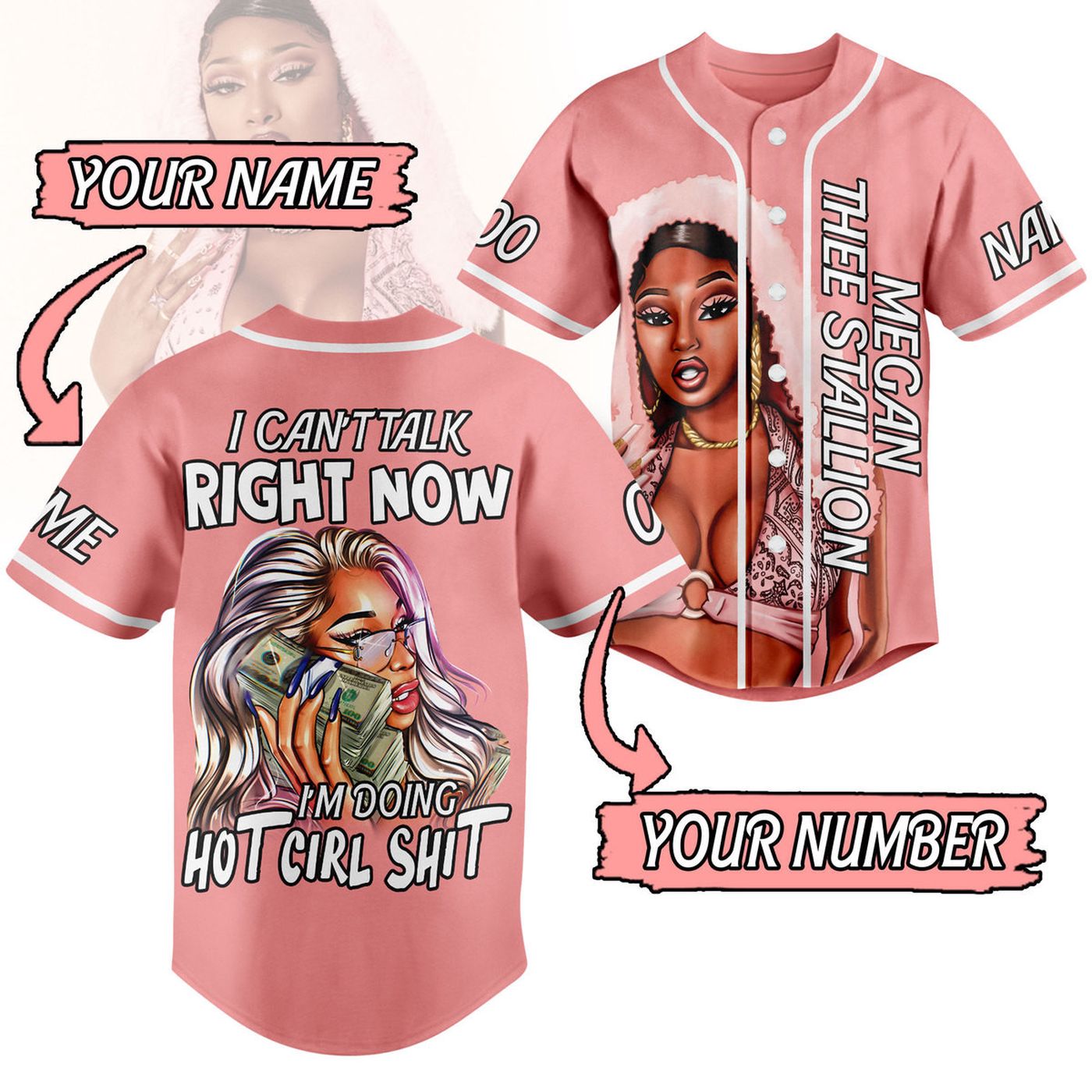 Megan Thee Stallion Baseball Jersey For Men Women And Kids Gift