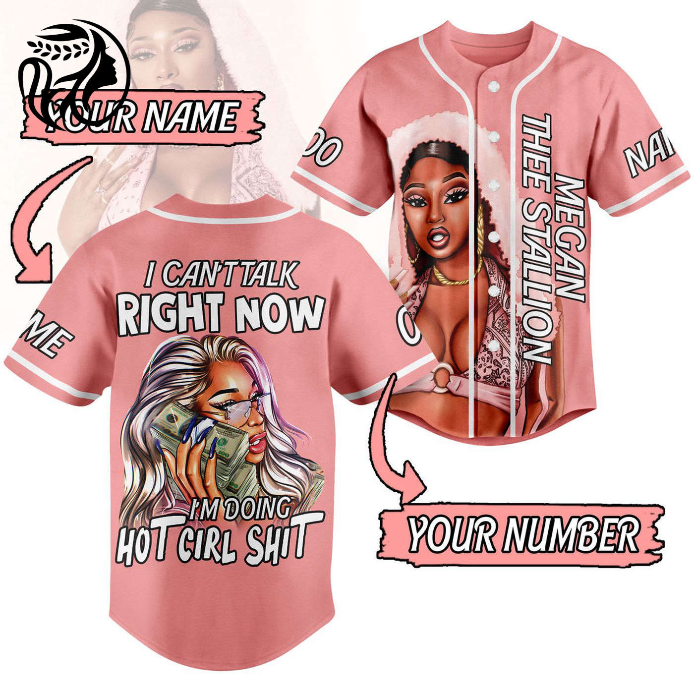 Megan Thee Stallion Baseball Jersey For Men Women And Kids Gift