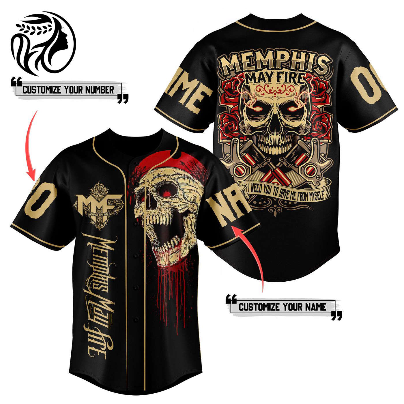 Memphis May Fire Baseball Jersey For Men Women And Kids Gift