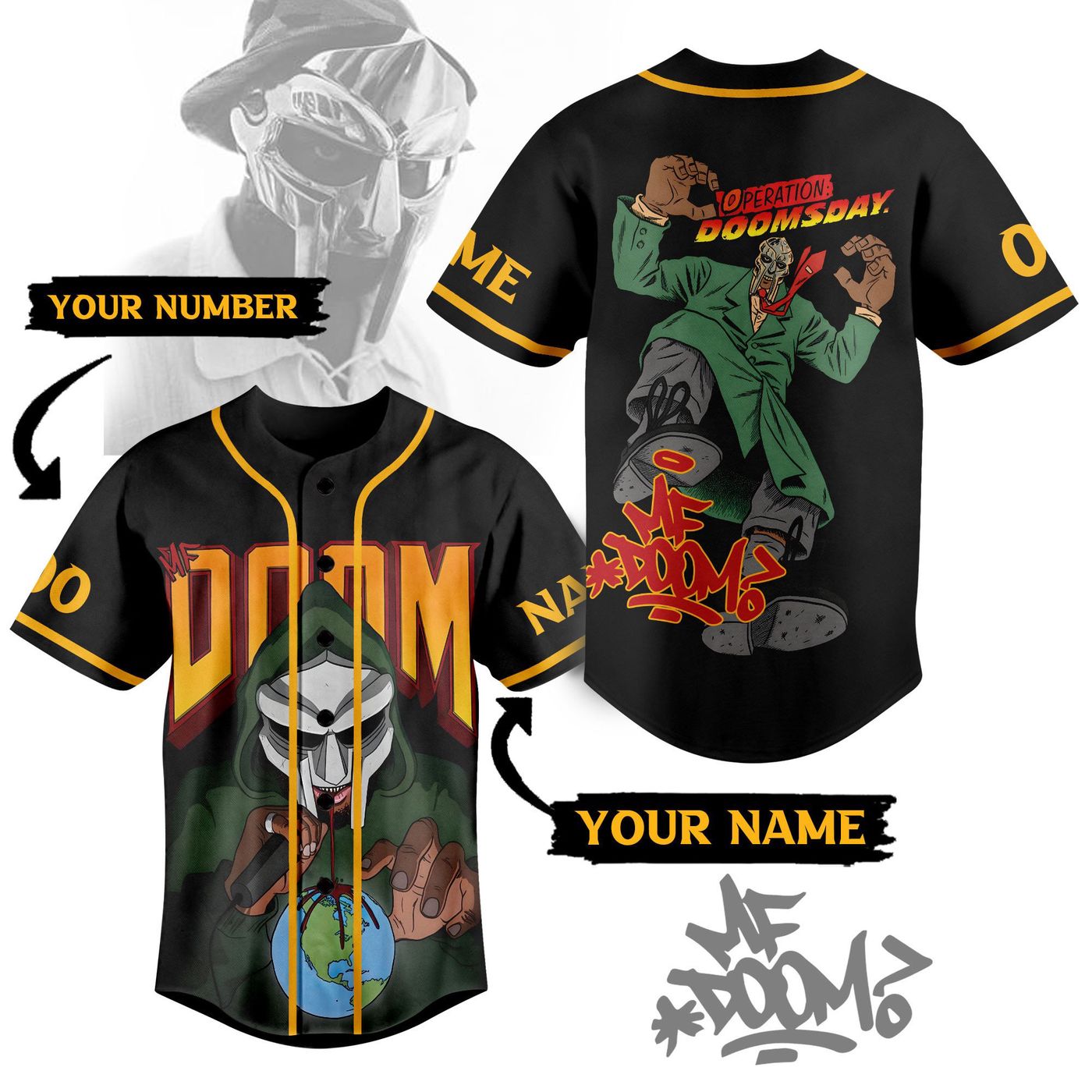 MF Doom Baseball Jersey For Men Women And Kids Gift