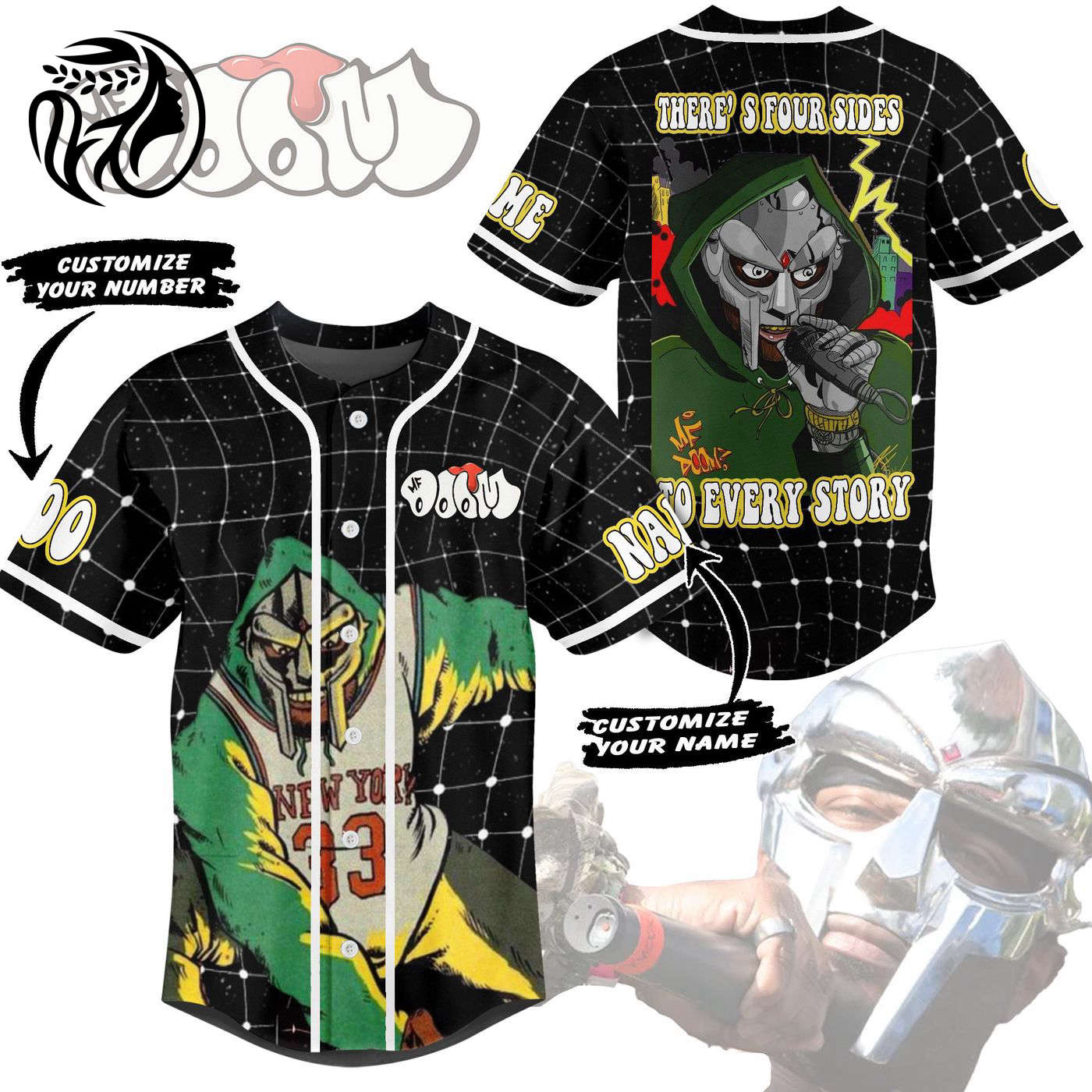 MF Doom Baseball Jersey For Men Women And Kids Gift