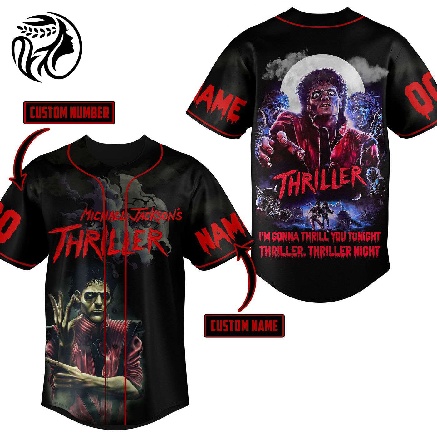 Michael Jackson Thriller Baseball Jersey For Men Women And Kids Gift