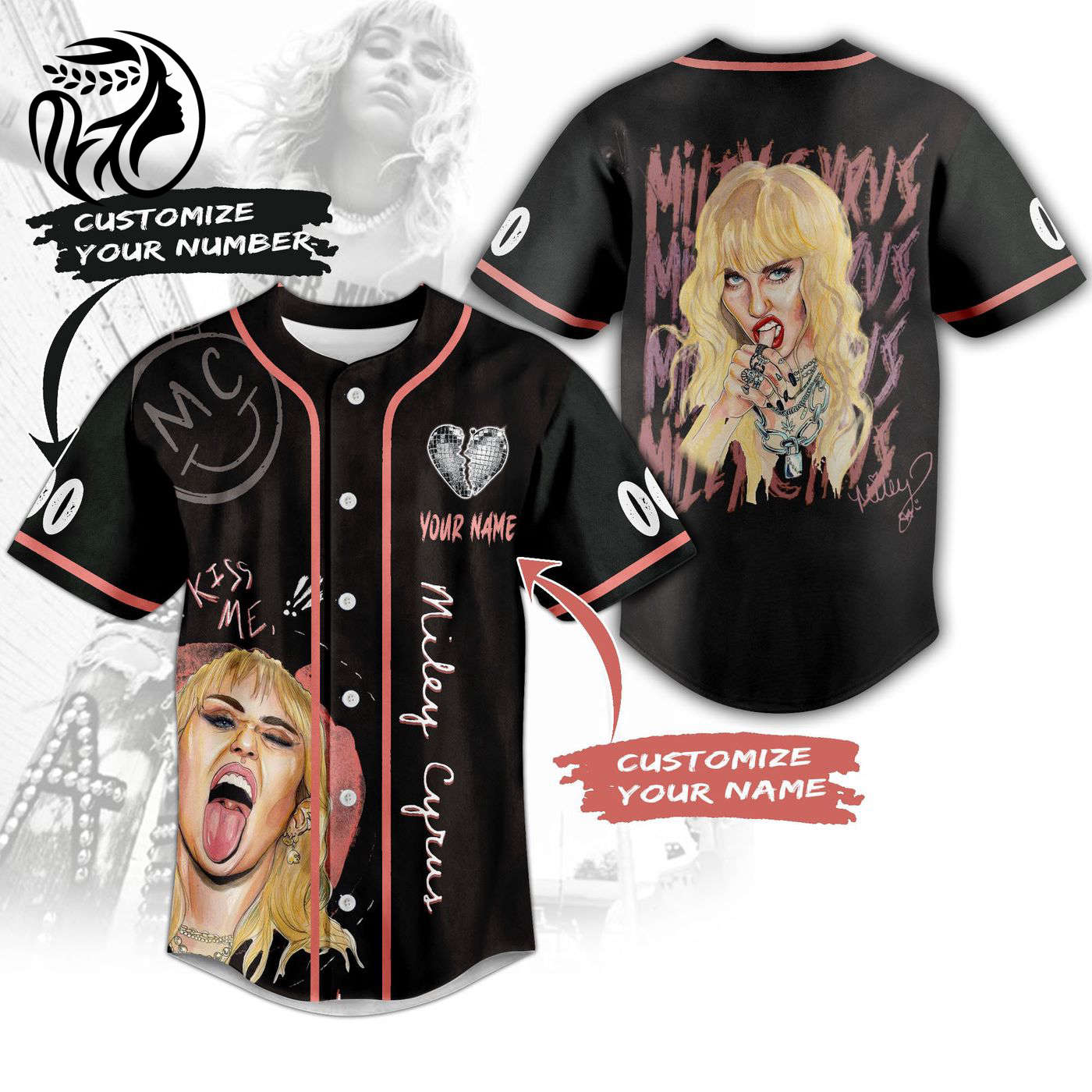 Miley Cyrus Baseball Jersey For Men Women And Kids Gift