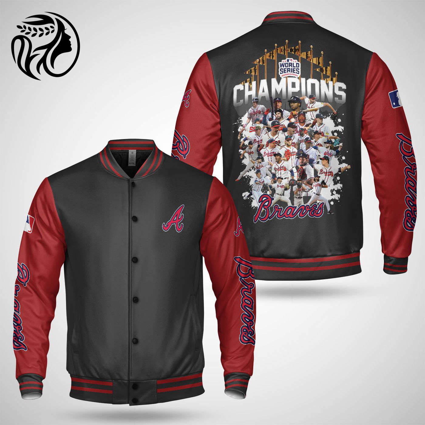 MLB Atlanta Braves Black Red World Champions Baseball Jacket – Stylish & Authentic Gear