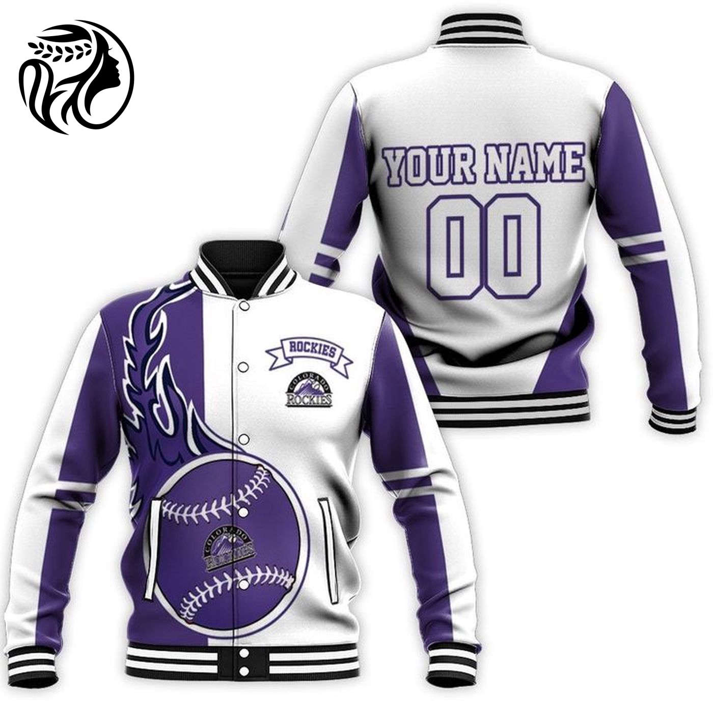 Custom MLB Colorado Rockies Baseball Jacket V6 - Personalized Name & Number Shop Now!