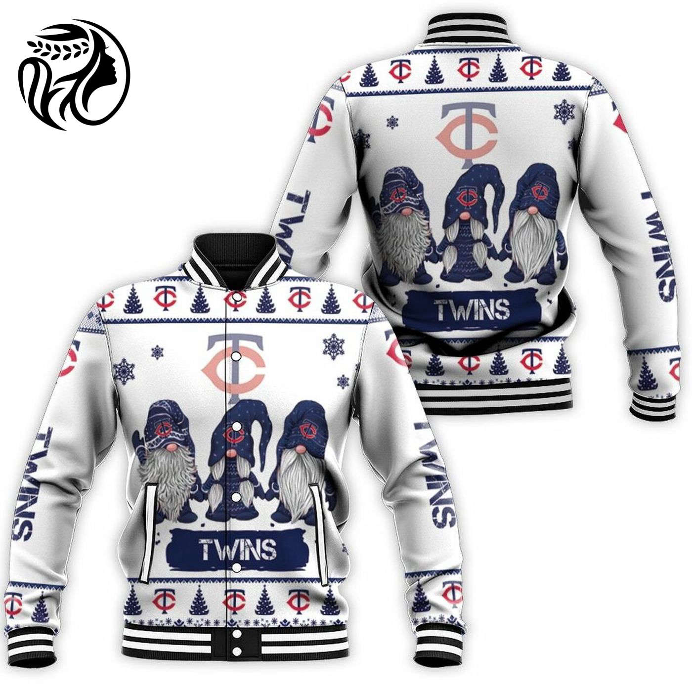 Minnesota Twins Christmas Gnomes Baseball Jacket - Festive MLB Apparel