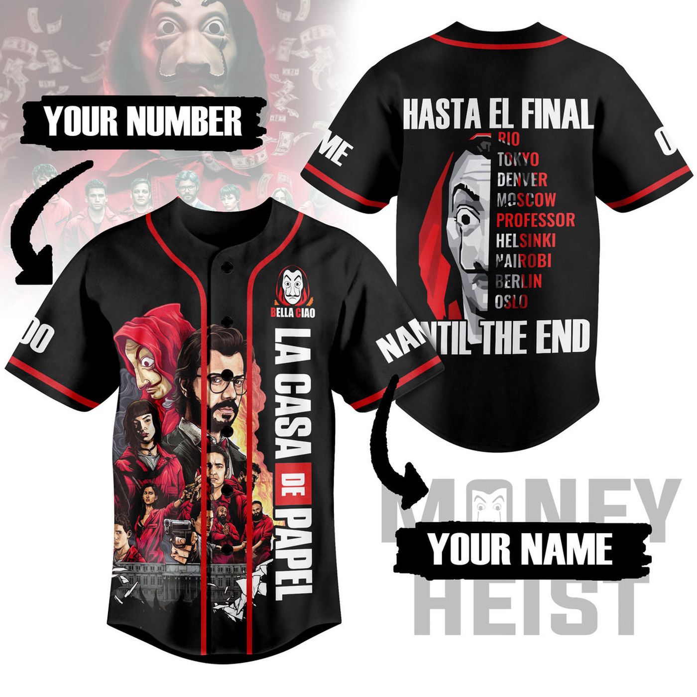 Money Heist Baseball Jersey For Men Women And Kids Gift