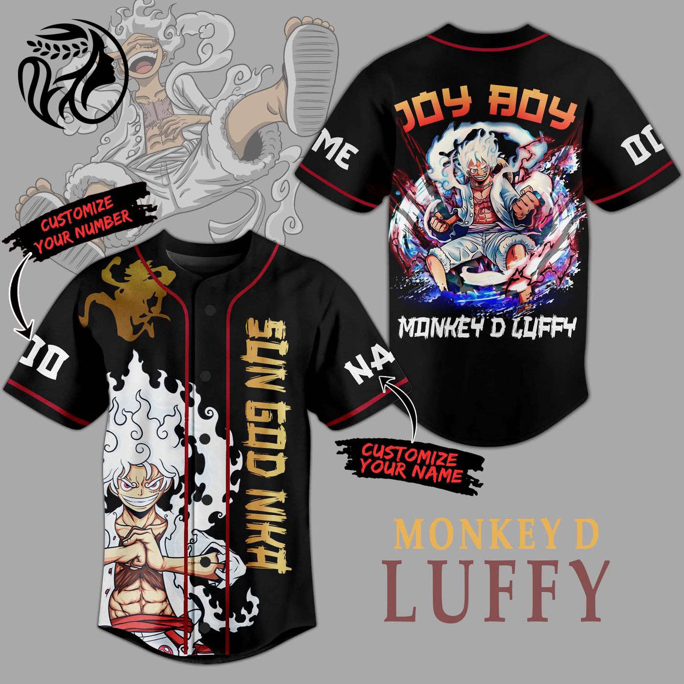 Monkey D Luffy Sun God Nika Baseball Jersey For Men Women And Kids Gift