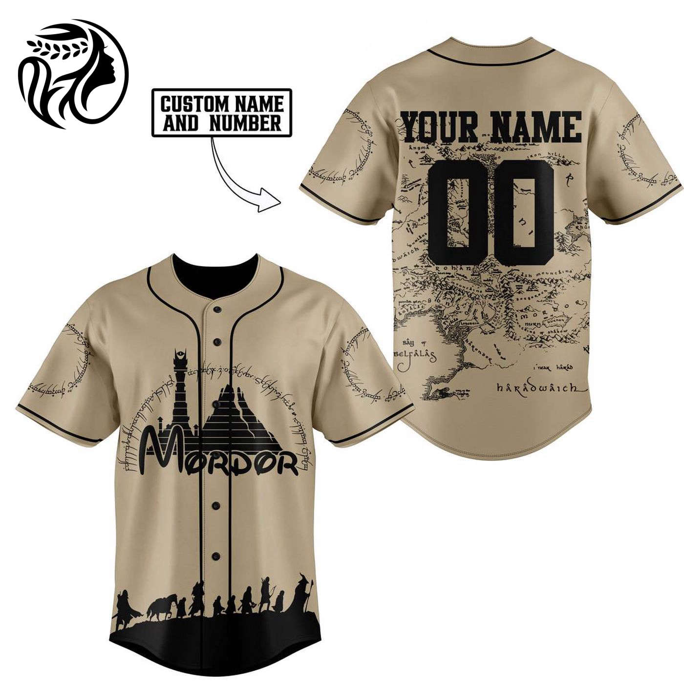 Mordor Baseball Jersey For Men Women And Kids Gift