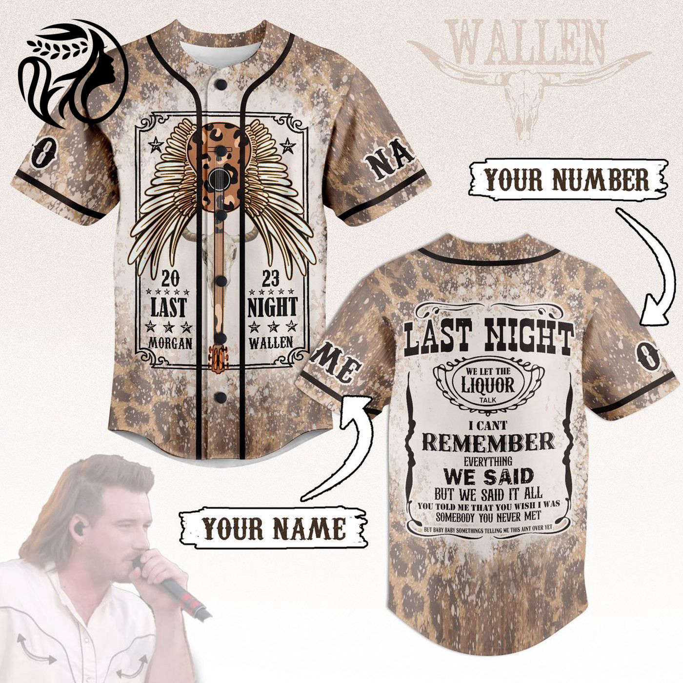 Morgan Wallen Baseball Jersey For Men Women And Kids Gift