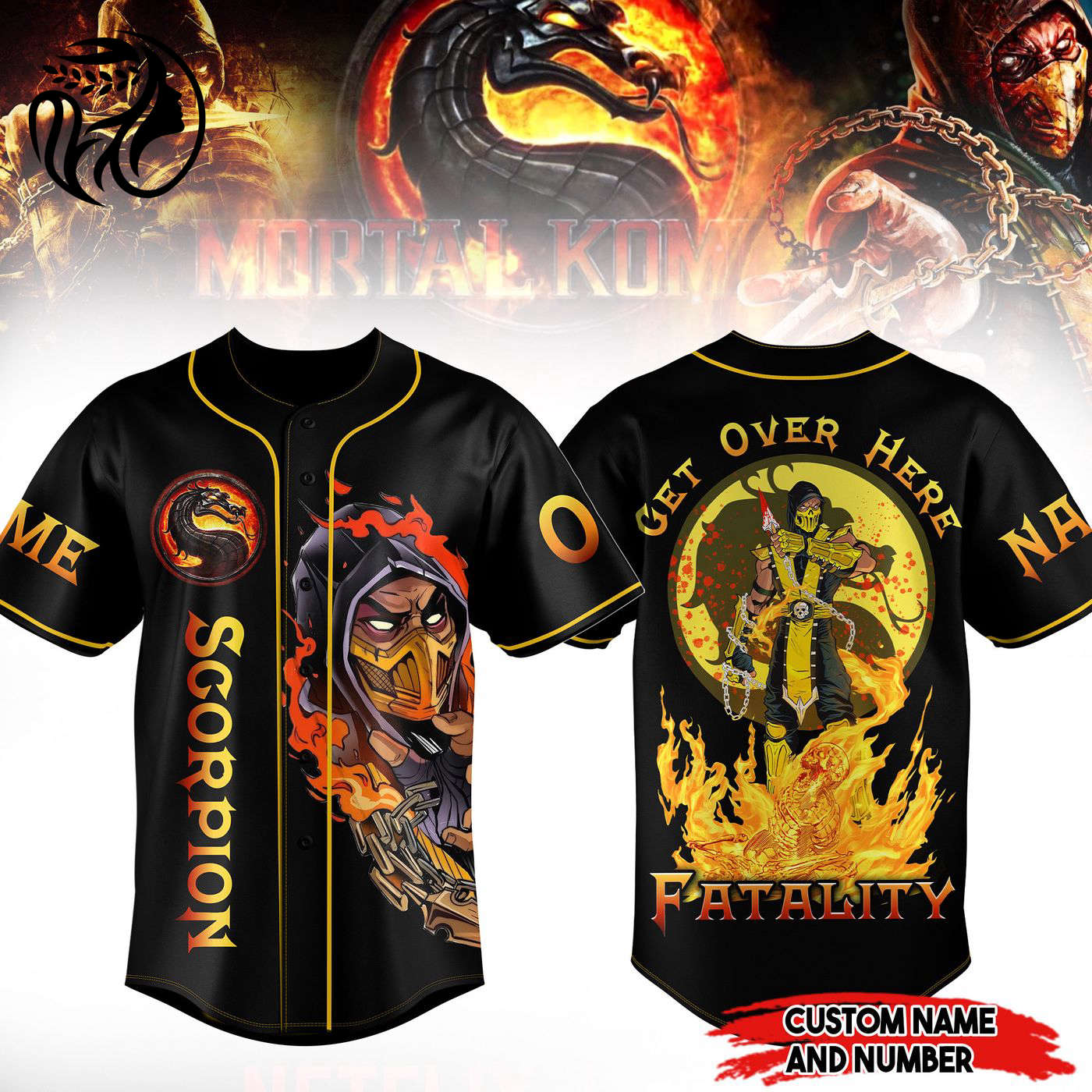 Mortal Kombat Scorpion Baseball Jersey For Men Women And Kids Gift