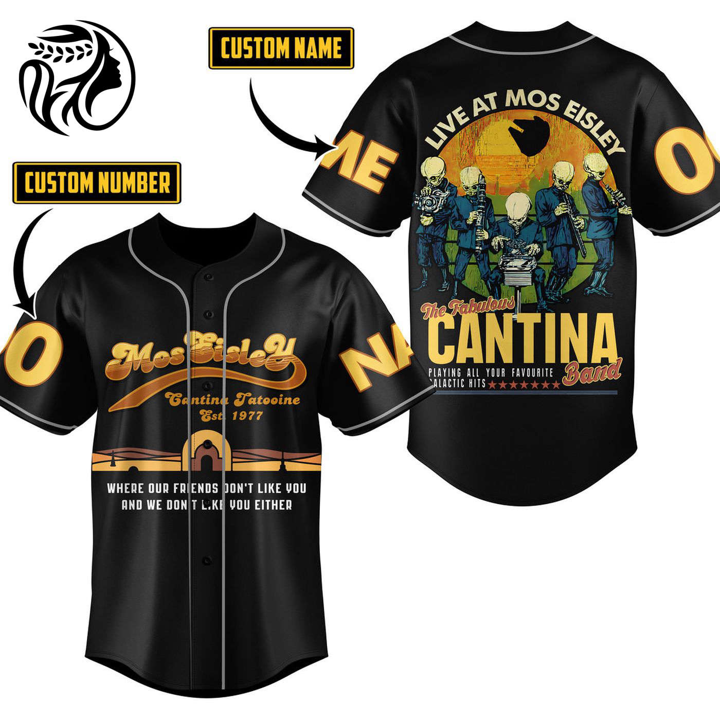 Mos Eisley Cantina Baseball Jersey For Men Women And Kids Gift