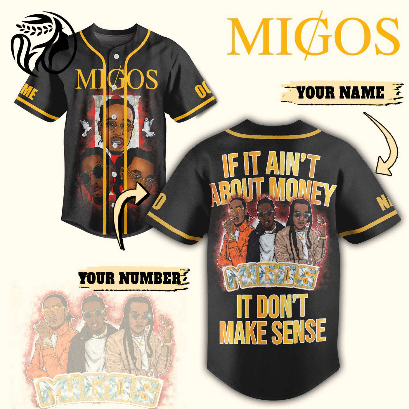 New Money Migos Baseball Jersey For Men Women And Kids Gift
