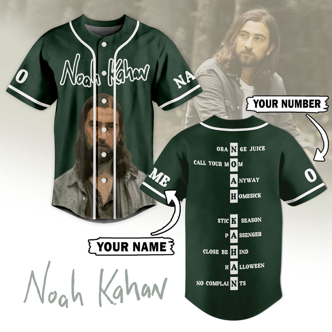 Noah Kahan Baseball Jersey For Men Women And Kids Gift