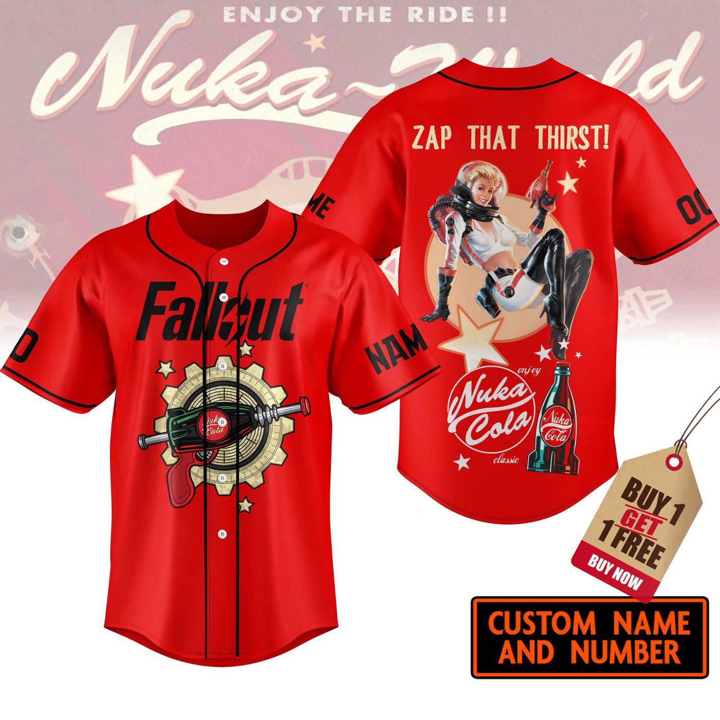 Nuka Cola Baseball Jersey For Men Women And Kids Gift Nuka Cola Baseball Jersey For Men Women And Kids Gift