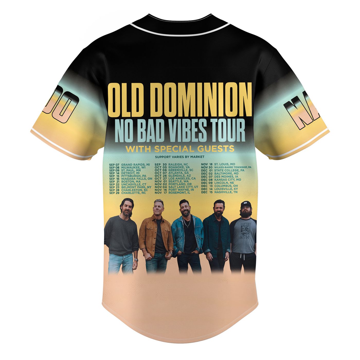 Ola Dominion No Bad Vibes Tour Baseball Jersey For Men Women And Kids Gift