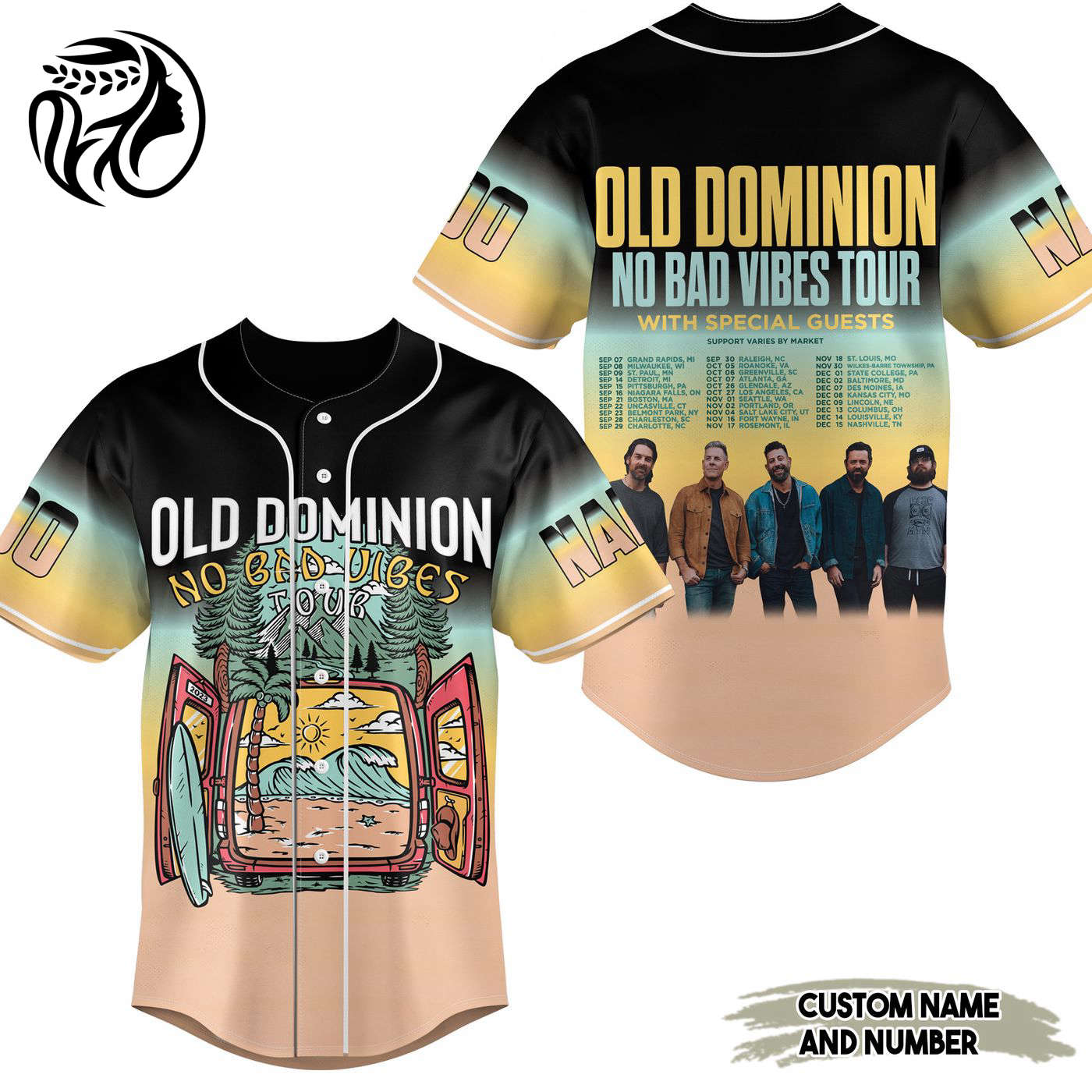 Ola Dominion No Bad Vibes Tour Baseball Jersey For Men Women And Kids Gift