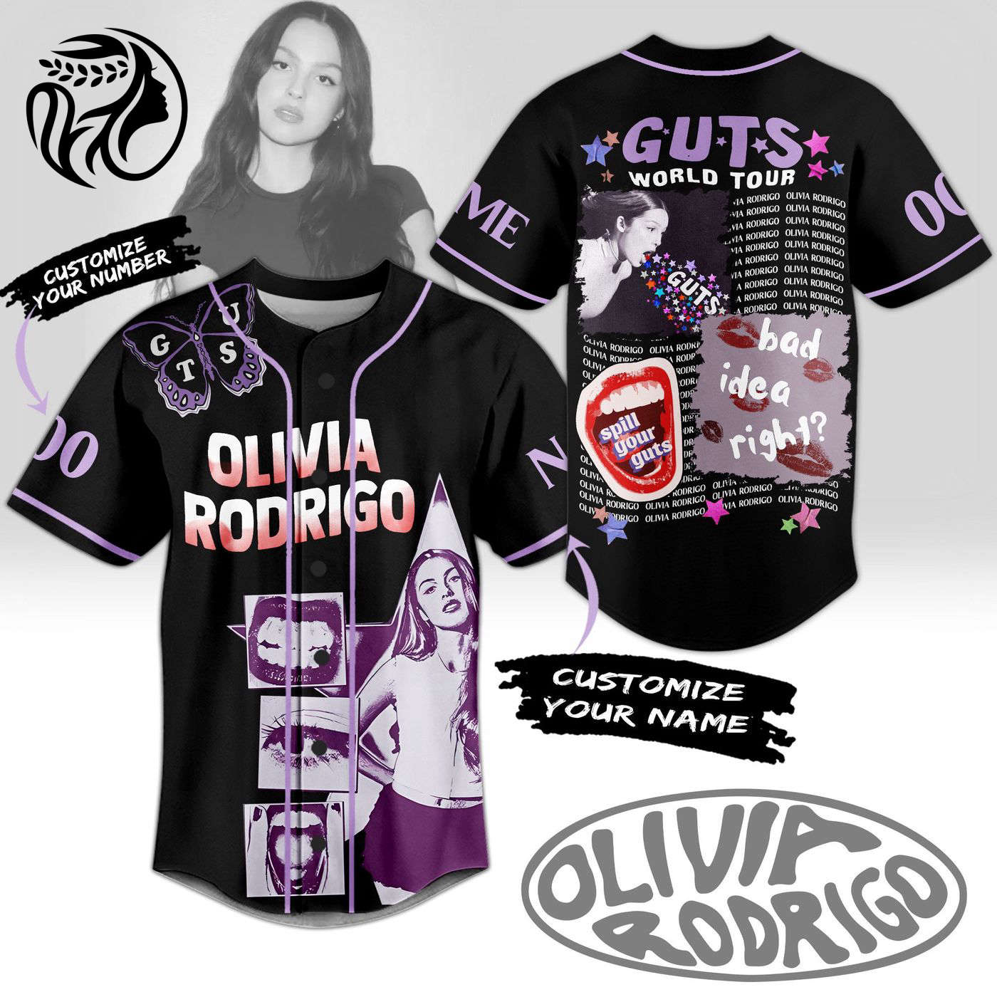 Olivia Rodrigo Baseball Jersey For Men Women And Kids Gift