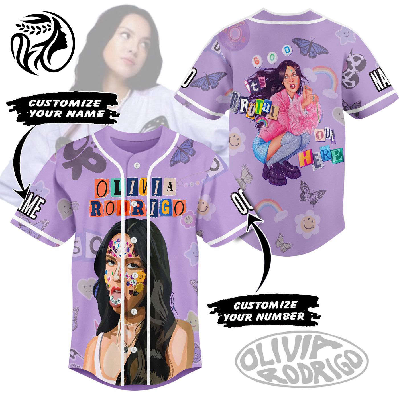 Olivia Rodrigo Baseball Jersey For Men Women And Kids Gift