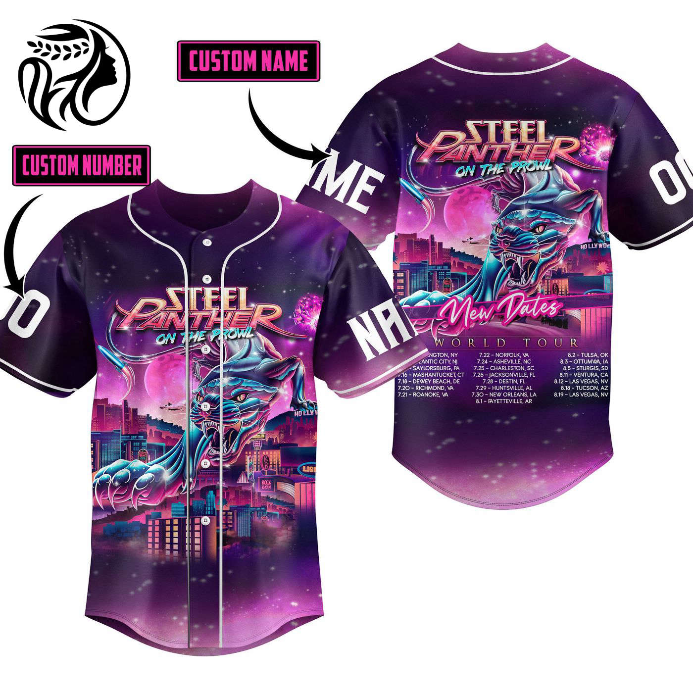 On The Prowl Steel Panther Baseball Jersey For Men Women And Kids Gift