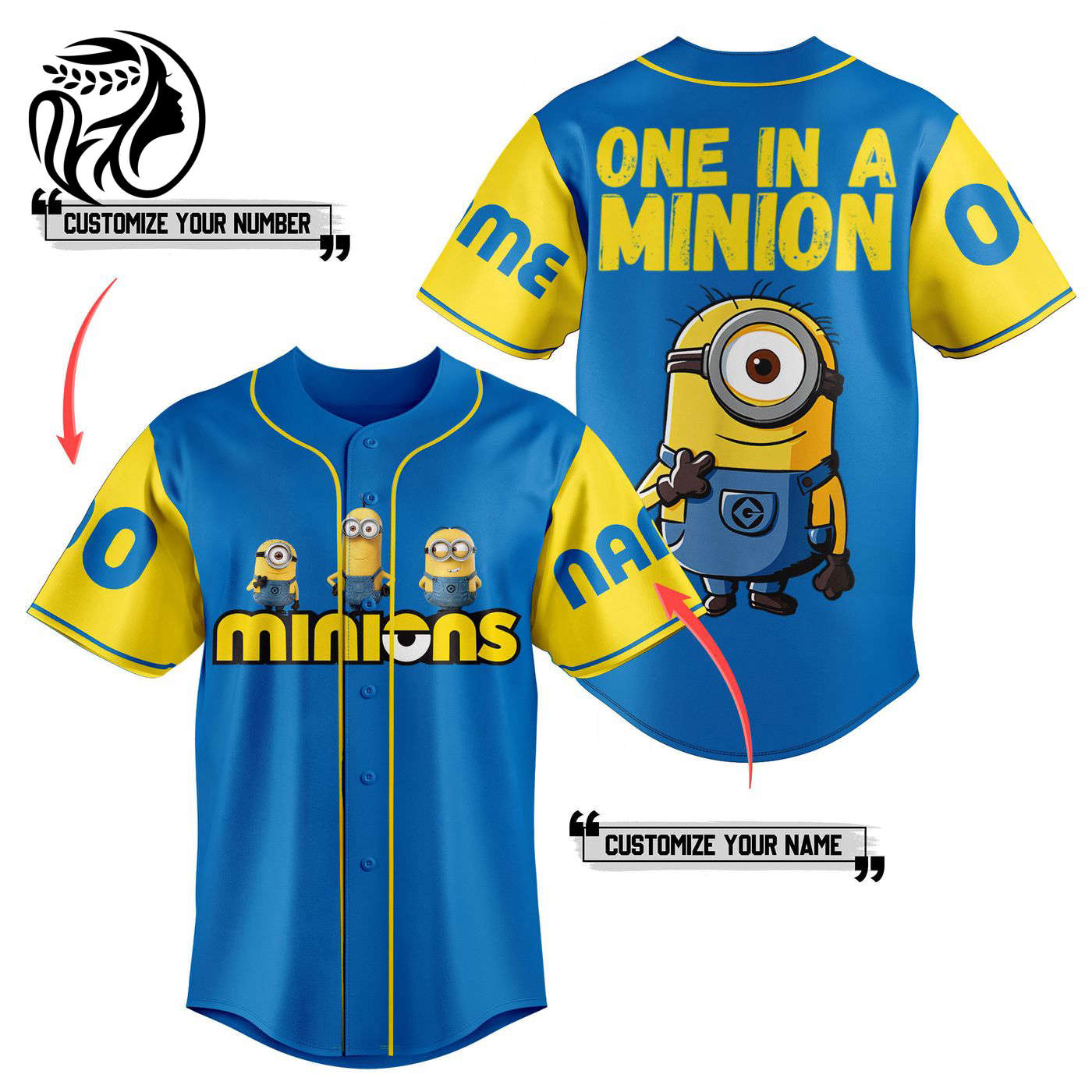 One In A Minion Baseball Jersey For Men Women And Kids Gift