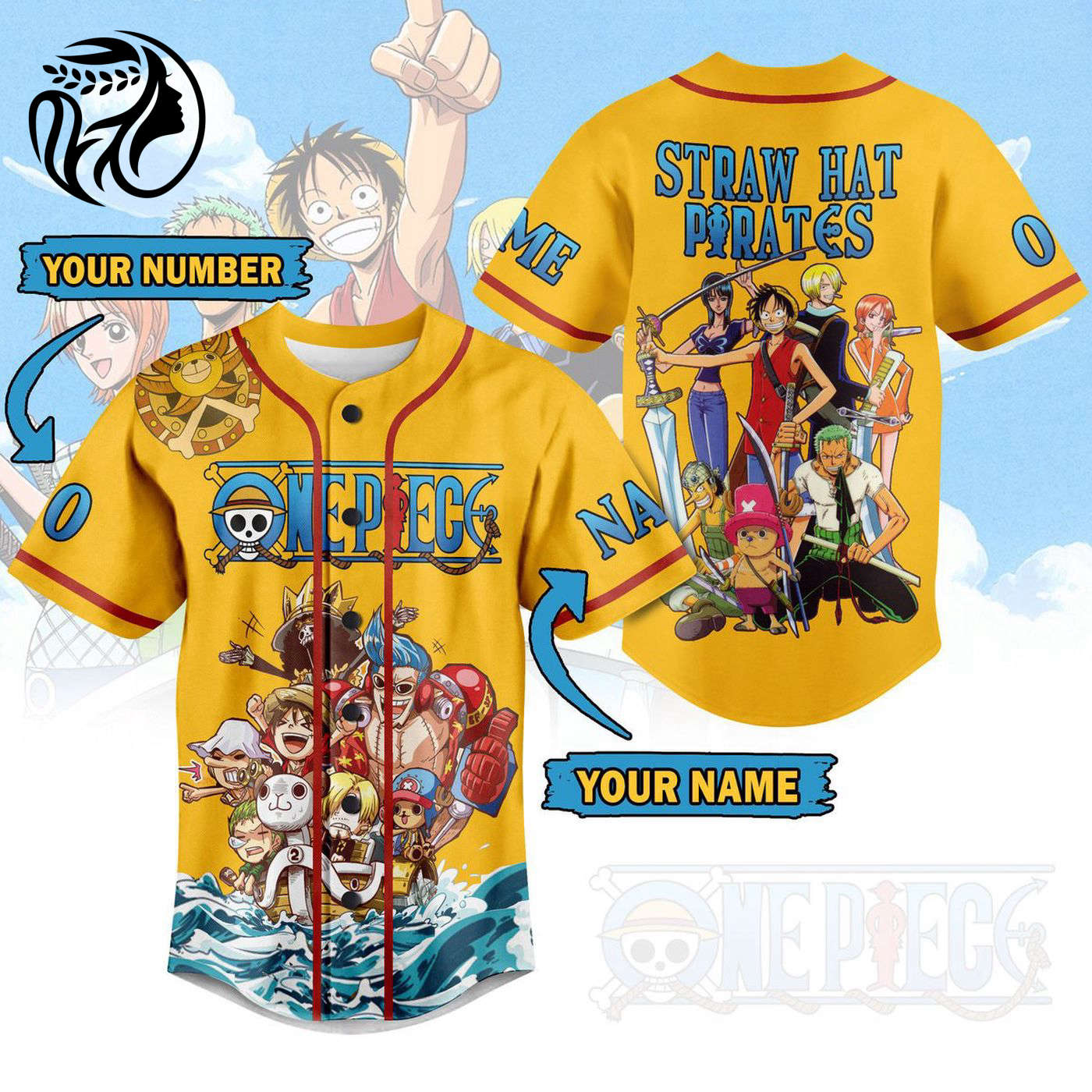 One Piece Baseball Jersey For Men Women And Kids Gift