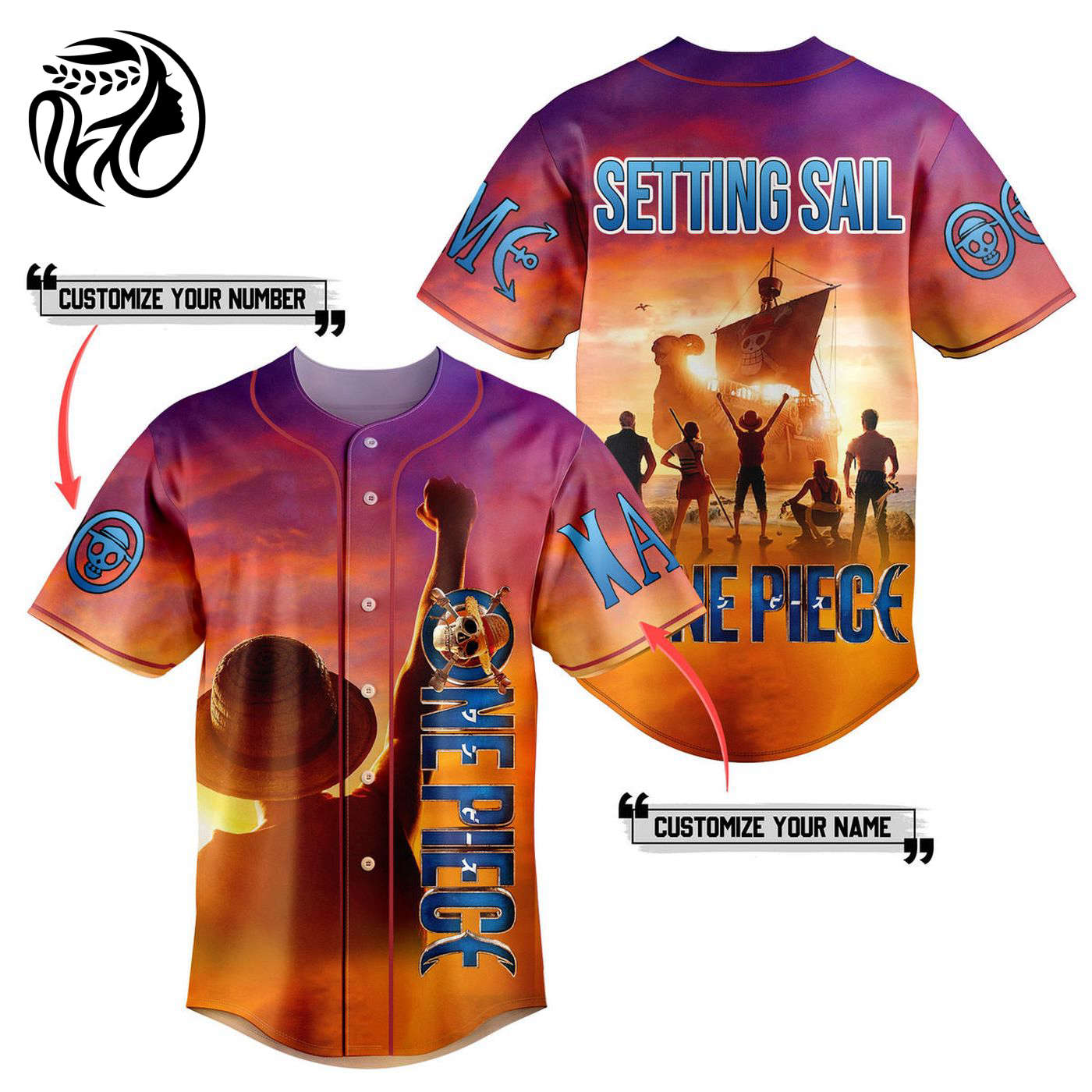 One Piece Baseball Jersey For Men Women And Kids Gift