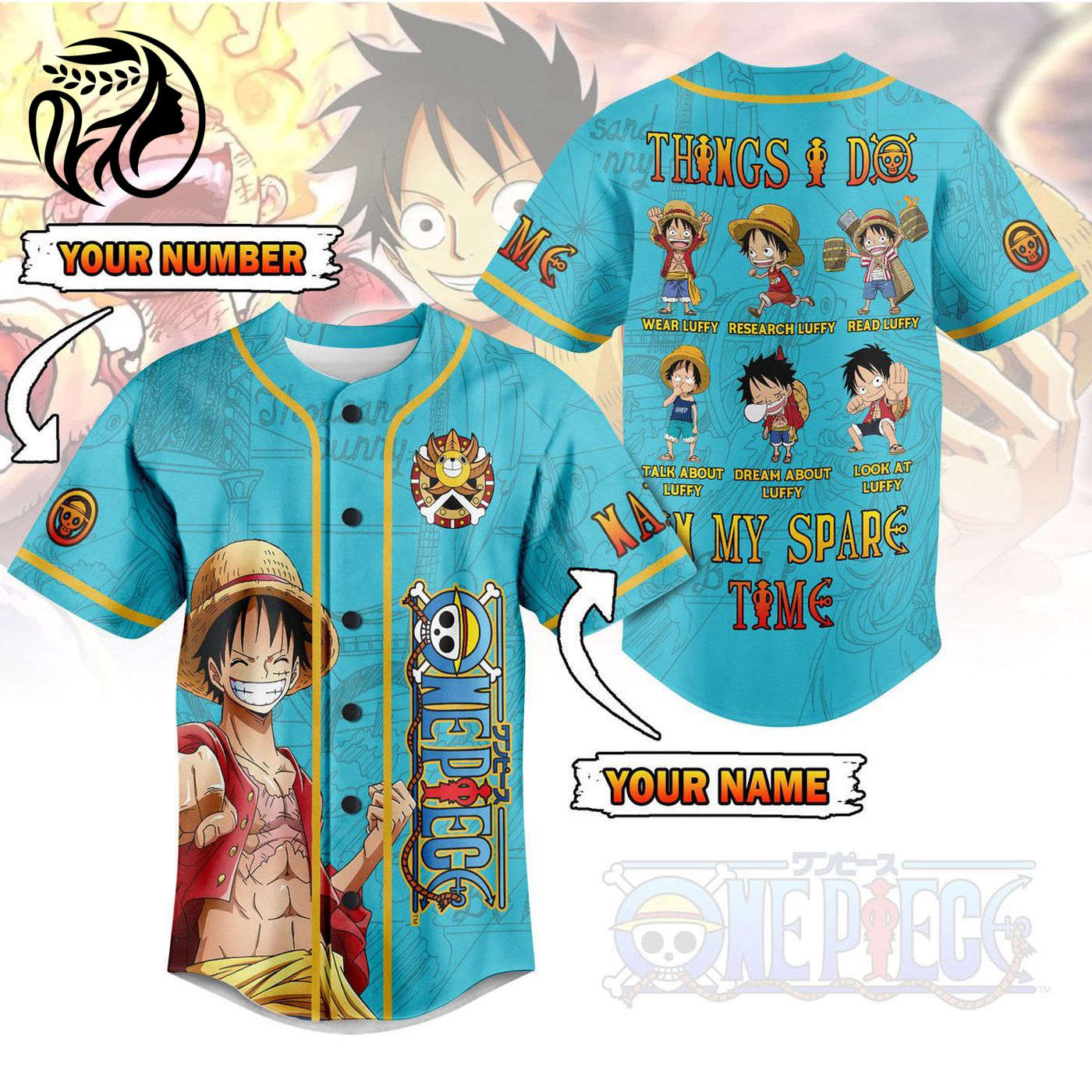 One Piece Baseball Jersey For Men Women And Kids Gift