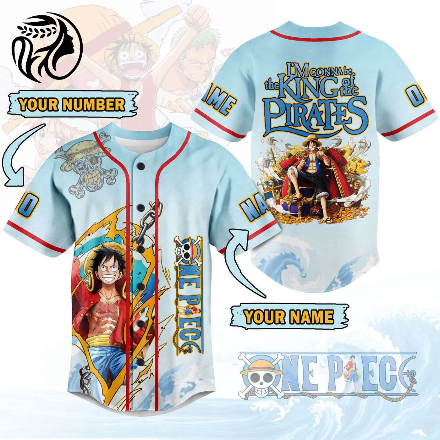 One Piece Baseball Jersey For Men Women And Kids Gift
