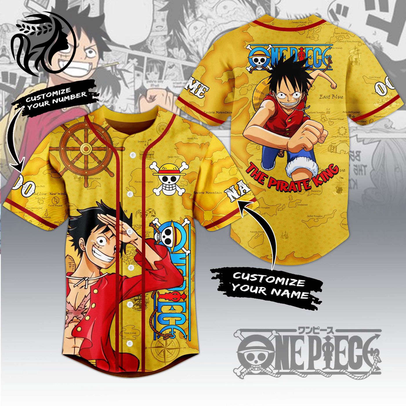 One Piece The Pirate King Baseball Jersey For Men Women And Kids Gift