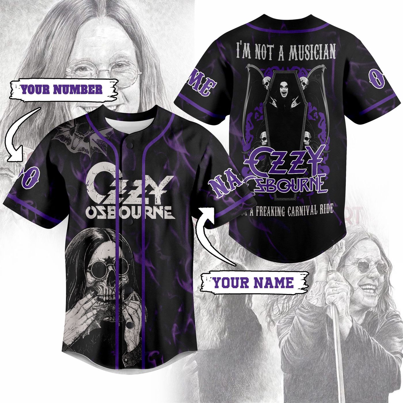 Ozzy Osbourne Baseball Jersey For Men Women And Kids Gift