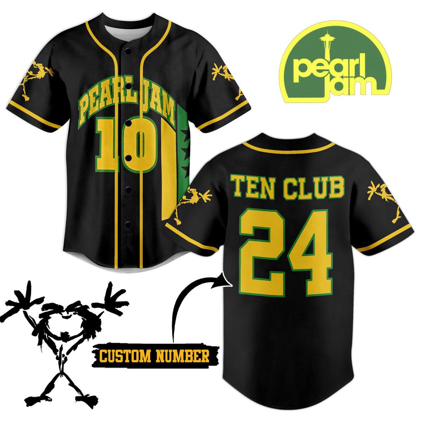 Pearl Jam Baseball Jersey For Men Women And Kids Gift