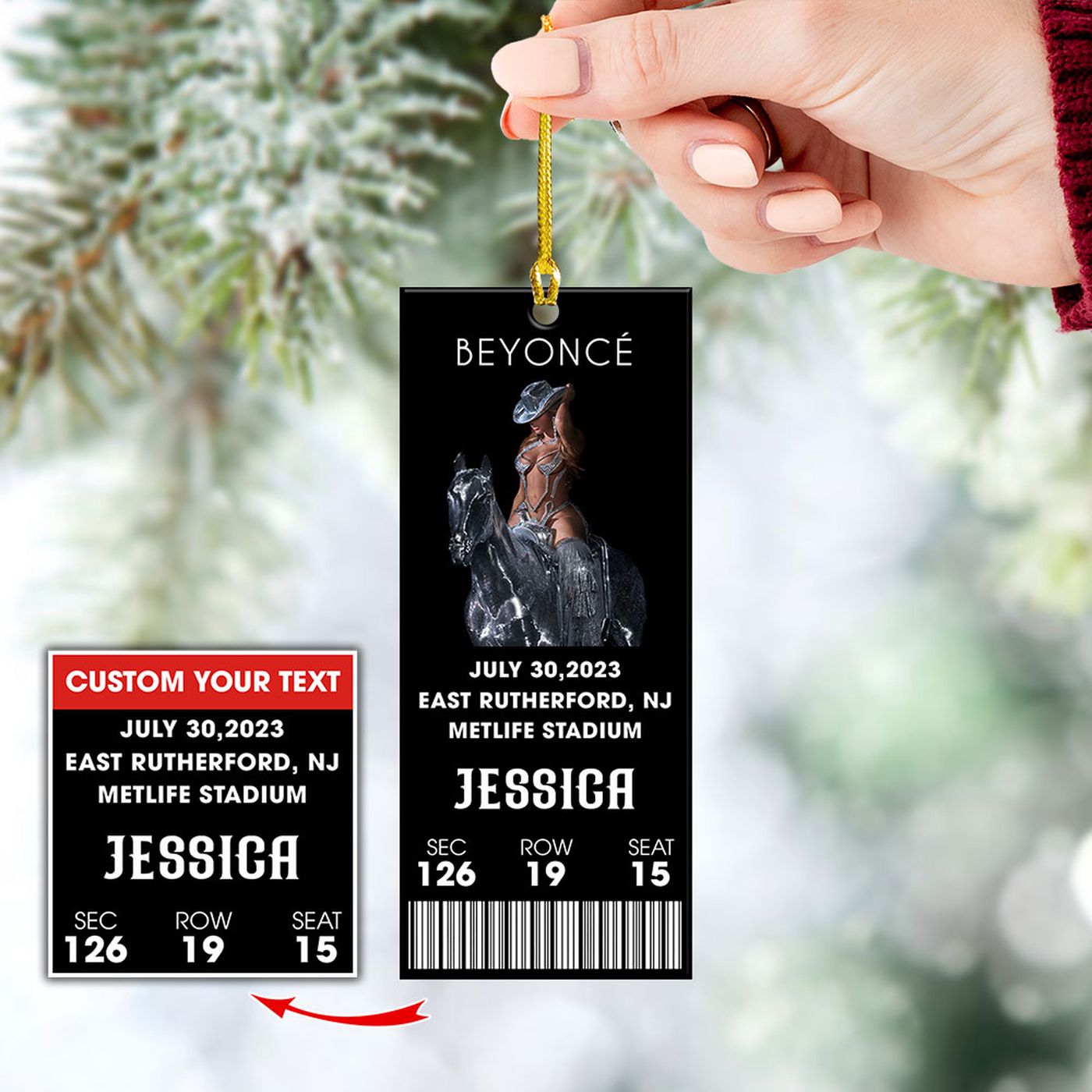 Personalized Beyoncé 2-Side Printed Ornament.1