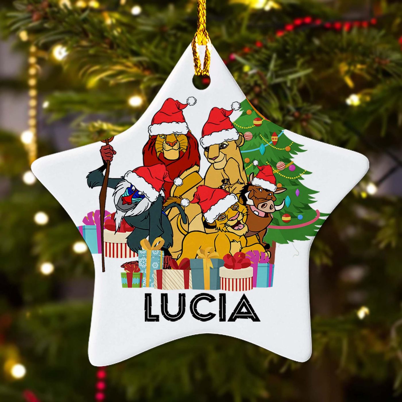 Customized Funny Lion Christmas Ornament 2024 Movie Character Decor Unique Xmas Gift for Kids