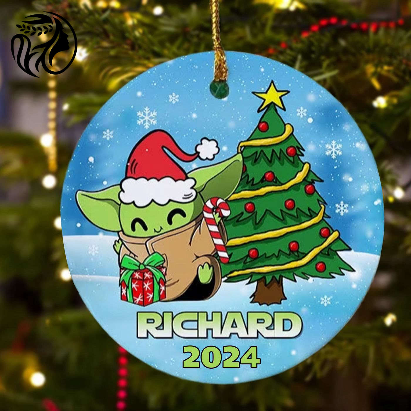 Custom Green Baby Christmas Ornament: Alien Baby 2024 Tree Decor Galaxy Movie Character Xmas Gift for Kid