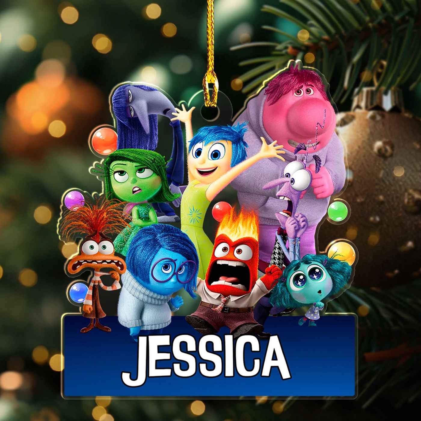 Inside Out Personalized Ornament: Characters Acrylic 2024 Keepsake for Anxiety Joy