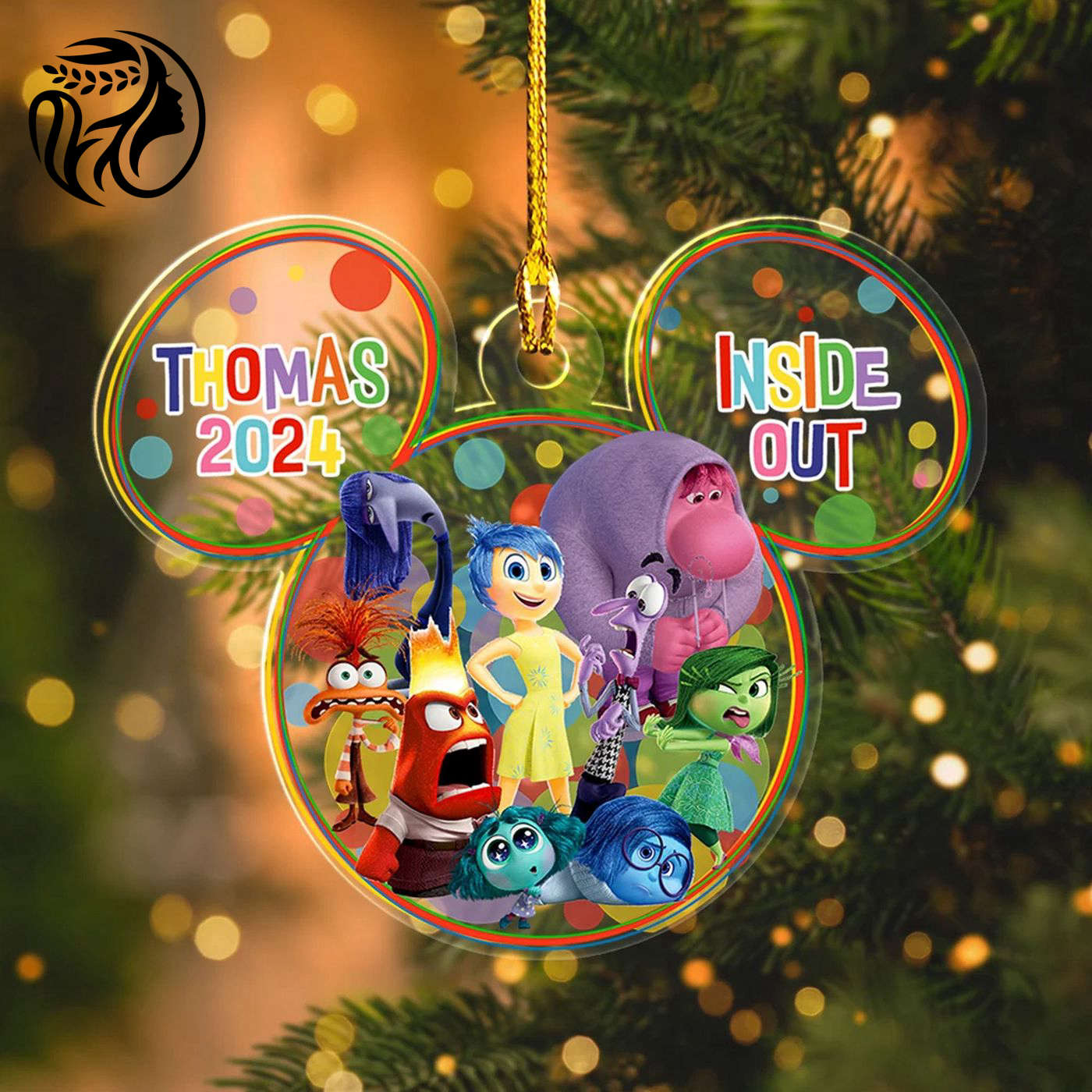 Inside Out Personalized Ornament: 2024 Acrylic Keepsake with Movie Characters