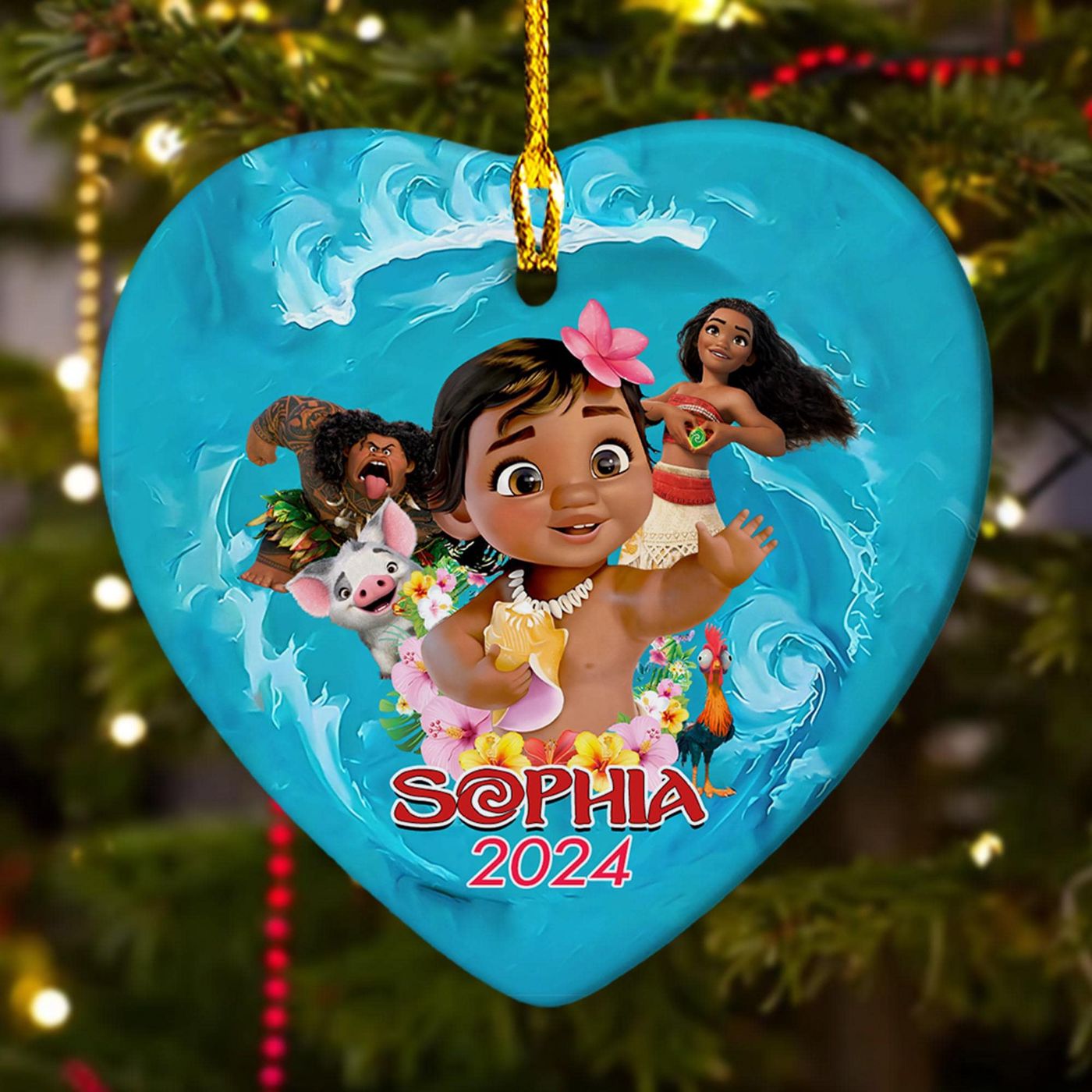 Customized Princess & Friend Ornament – Cute Xmas Gift for Kids 2024 Christmas Tree Decor